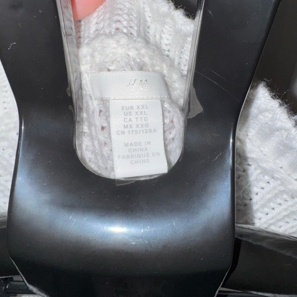 H&M Cream Cable Knit Oversized Sweater Chunky Braided Fisherman Pullover XXL - Picture 8 of 8